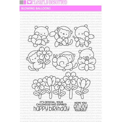 Clearly Besotted Clear Stamps - Blowing Ballons